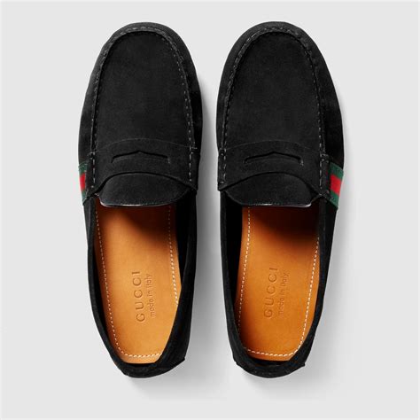 gucci suede driver with web|gucci drivers for men.